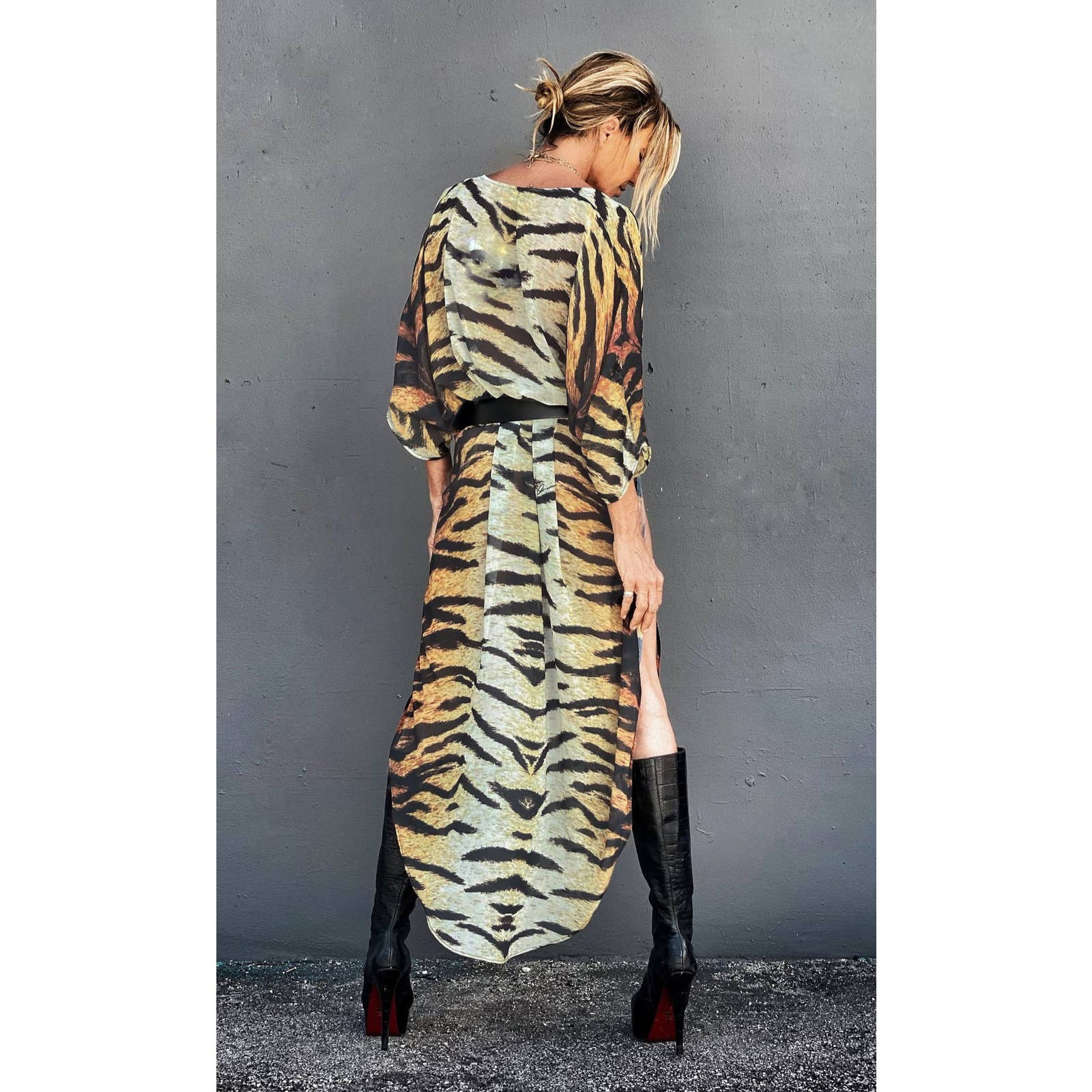 Bohemian Chiffon Kimono Exotic Animal Print Bikini Cover One Size